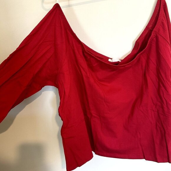 NWT Nordstrom bp Red Off the Shoulder Fitted Long Sleeve Top - Size 4X - Picture 6 of 6